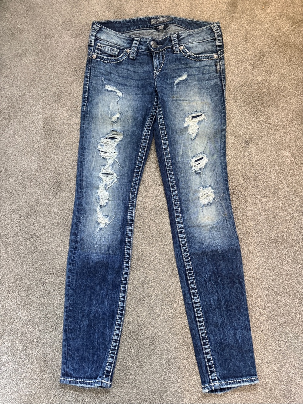 Silver Jeans Co. Camden Rose Ripped Skinny Blue Jeans - 26x31 new no tags
